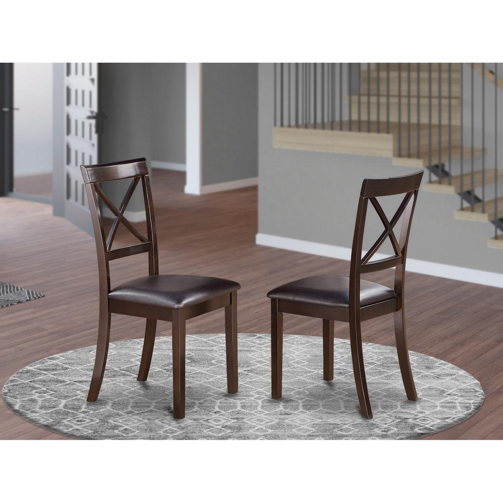 Boston  X-Back  Chair  for  dining  room  with    Faux  Leather  Upholstered  Seat,  Set  of  2