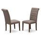 East West Furniture BRP3T18 Bremond Dining Chairs - Dark Coffee Color Linen Fabric, Wooden Mahogany Finish Legs Modern Dining Room Chairs - Set of 2 - Set of 2