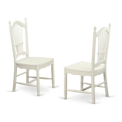 Dover  Dining  Room  Chairs  With  Wood  Seat  -  Finished  in  Linen  White,  Set  of  2
