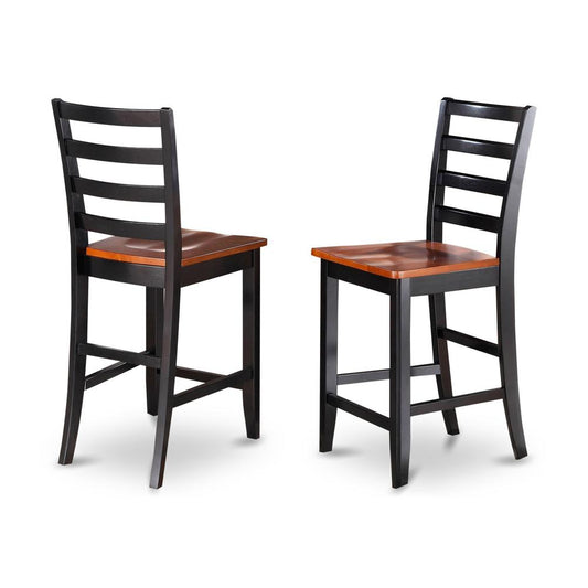 Fairwinds  Stool with  lader  back in Black  &  Cherry,  Set  of  2