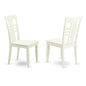Logan  Dining  Chair  with  Wood  Seat  -  Linen  White  Finish.,  Set  of  2
