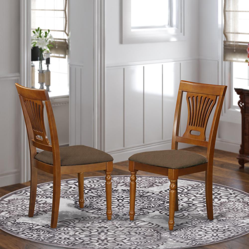 PVC-SBR-C Plainville Chair with Cushion Seat - Saddle Brown Finish