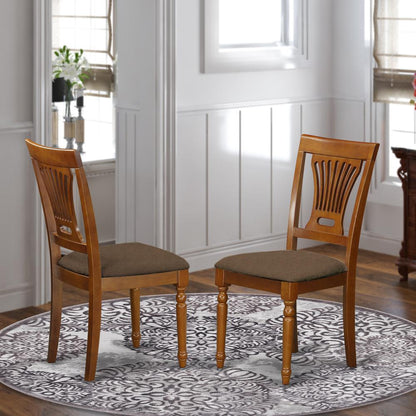 PVC-SBR-C Plainville Chair with Cushion Seat - Saddle Brown Finish