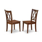 Clarksville Dining Chairs - Double Cross Back Solid Wood Seat Chairs, Set of 2, Mahogany