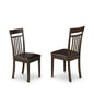 Capri slat back kitchen Chair with Leather Upholstered Seat, Set of 2