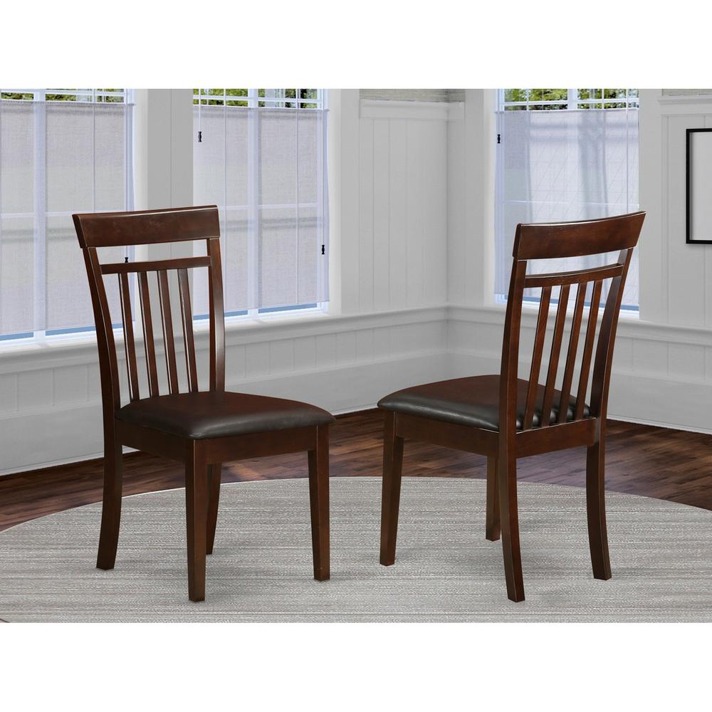 Capri  slat  back    Chair  for  dining  room  with  Leather  Upholstered  Seat  ,  Set  of  2