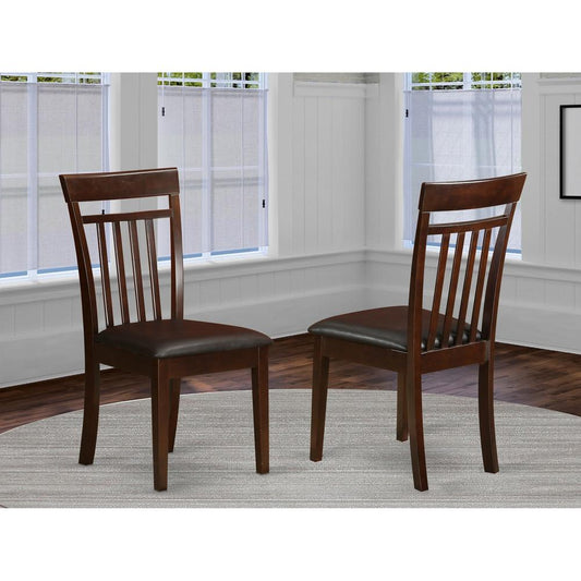 Capri  slat  back    Chair  for  dining  room  with  Leather  Upholstered  Seat  ,  Set  of  2