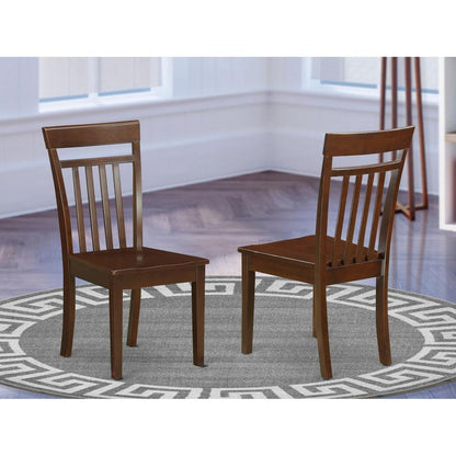 Capri slat back Chair for dining room with wood Seat, Set of 2