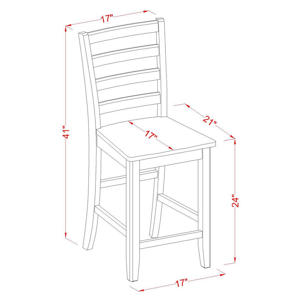 Fairwinds  Stool with  lader  back in Black  &  Cherry,  Set  of  2