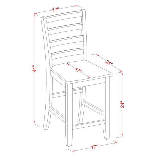 Fairwinds  Stool with  lader  back in Black  &  Cherry,  Set  of  2
