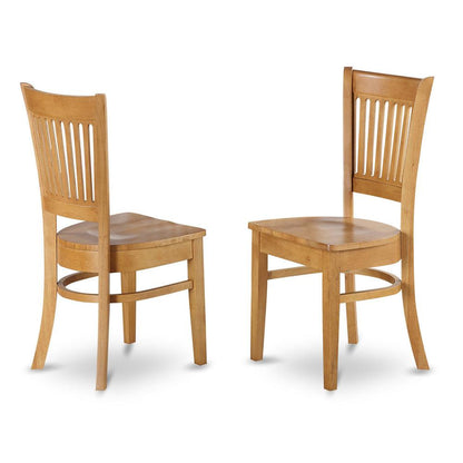 Vancouver Wood Seat Kitchen dining Chairs in Oak Finish, Set of 2