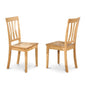Antique  Kitchen  dining  Chair  Wood  Seat  with  Oak  Finish,  Set  of  2
