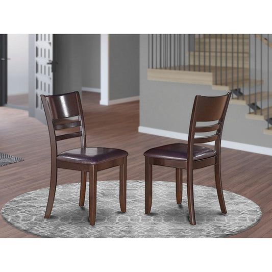 Lynfield  Dining  Chair  with  Faux  Leather  Upholstered  Seat  in  Cappuccino  Finish,  Set  of  2