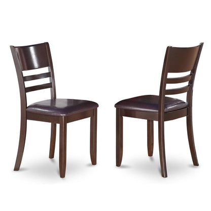 Lynfield  Dining  Chair  with  Faux  Leather  Upholstered  Seat  in  Cappuccino  Finish,  Set  of  2