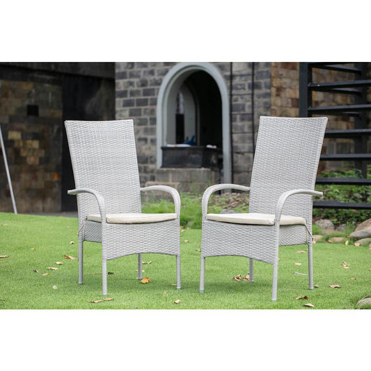 Wicker Patio Chair Natural Linen, OSLC103A