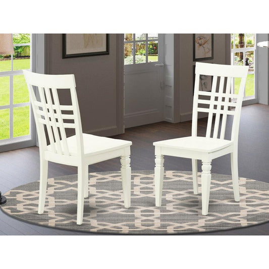 Logan  Dining  Chair  with  Wood  Seat  -  Linen  White  Finish.,  Set  of  2