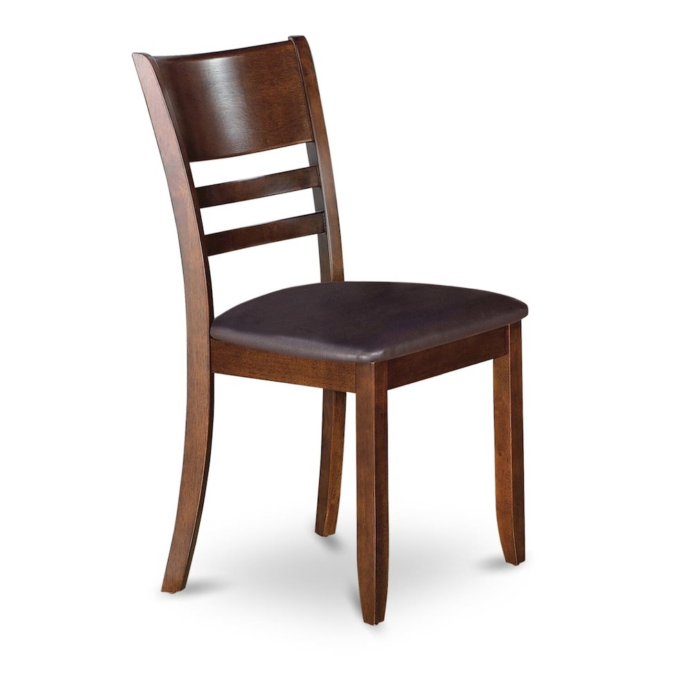 Lynfield  Dining  Room  Chair  with  Faux  Leather  Upholstered  Seat  in  Espresso  Finish,  Set  of  2