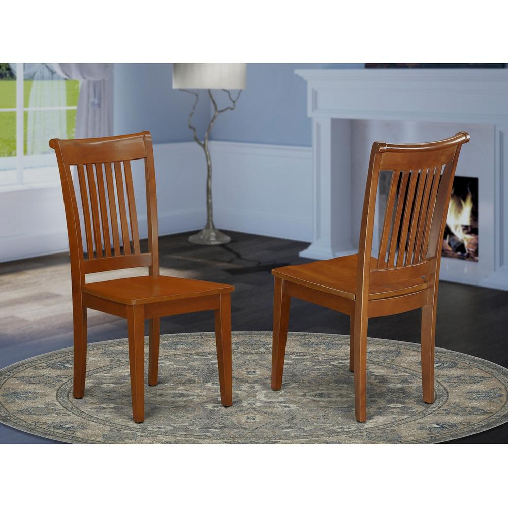 Portland  slat  back  dining  room  chair  with  wood  seat,  Set  of  2