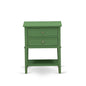 East West Furniture VL-12-ET Modern Wooden Nightstand with 2 Mid Century Wooden Drawers, Stable and Sturdy Constructed - Clover Green Finish