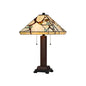 60W X 2 Metal/Resin Tiffany Table Lamp With Pull Chain Switches