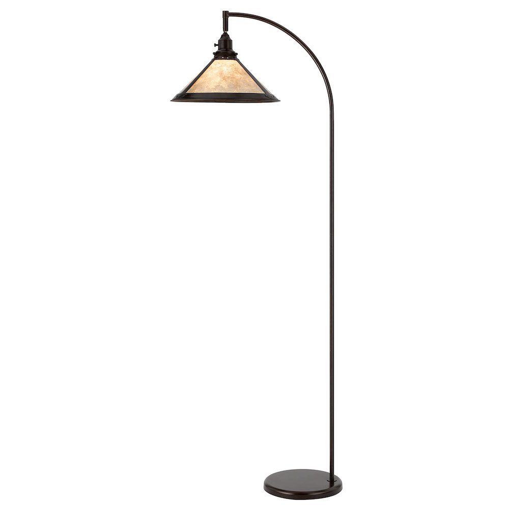 60W Downbridge Adjustable Metal Floor Lamp With Mica Shade