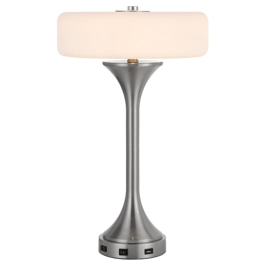 Espoo 25W X 3 Metal Desk/Table Lamp With Frosted Glass Shade
