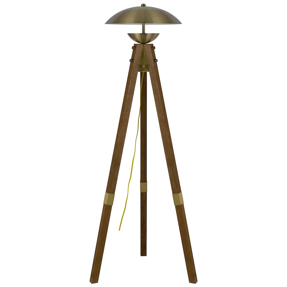 Lakeland 18W Intergrated Led Tripod Birch Wood Floor Lamp