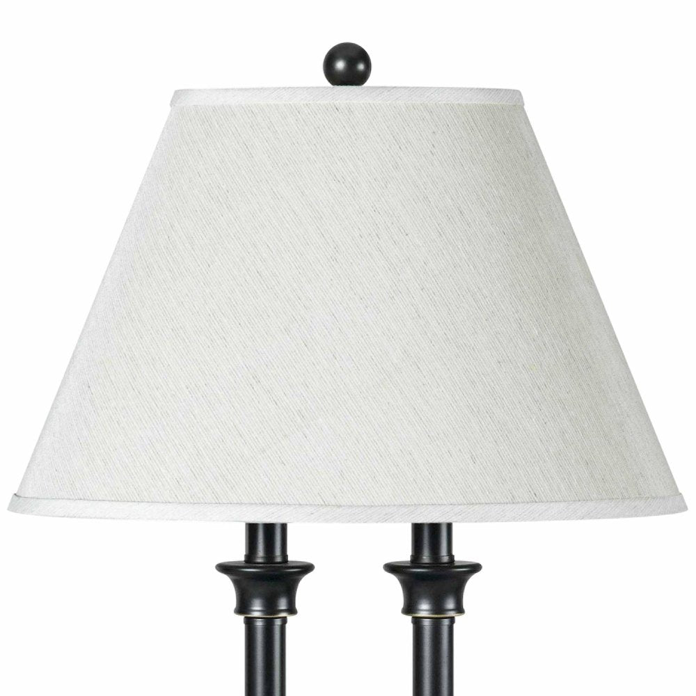 60W X 2 Metal Desk Lamp With 2 USB And 2 Power Outlets, On Off Rocker Base Switch in Dark Bronze/Wood