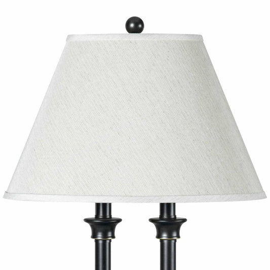 60W X 2 Metal Desk Lamp With 2 USB And 2 Power Outlets, On Off Rocker Base Switch in Dark Bronze/Wood