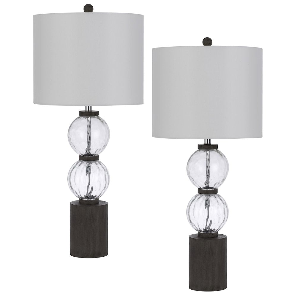 150W 3 Way Mystic Glass/Resin Table Lamp