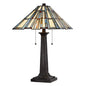 60W X 2 Metal/Resin Tiffany Table Lamp With Pull Chain Switches