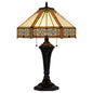 60W X 2 Metal/Resin Tiffany Table Lamp With Pull Chain Switches