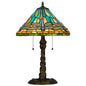 60W X 2 Metal/Resin Tiffany Table Lamp With Pull Chain Switches