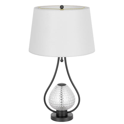Forssa 100W 3 Way Table Lamp With 2W Led Night Light In Glass And Metal Base.