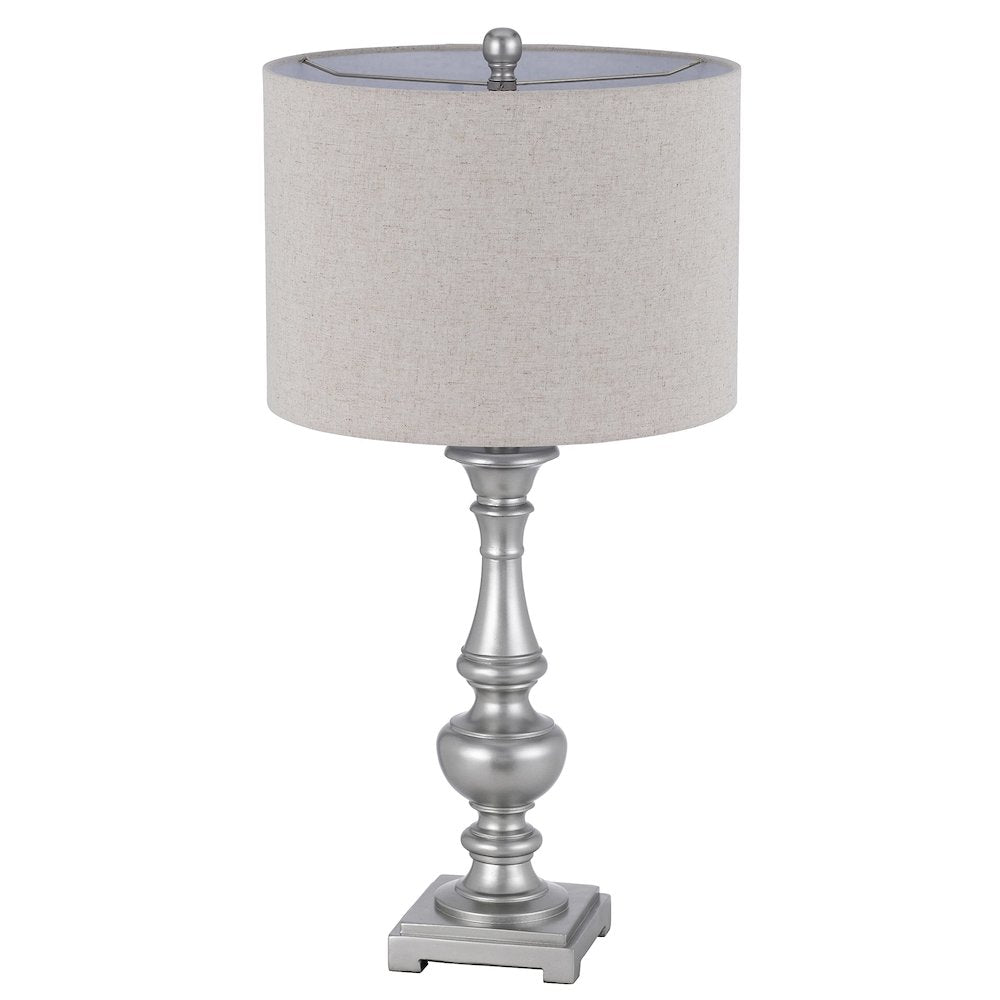100W Nampa Resin Table Lamp With Hardback Drum Fabric Shade (Sold As Pairs)