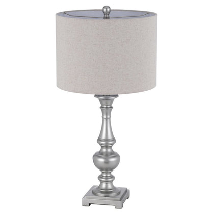 100W Nampa Resin Table Lamp With Hardback Drum Fabric Shade (Sold As Pairs)