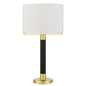 Goldston 100W Metal Table Lamp With Drum Hardback Fabric Shade