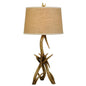 150W 3 Way Drummond Antler Resin Table Lamp With Burlap Shade