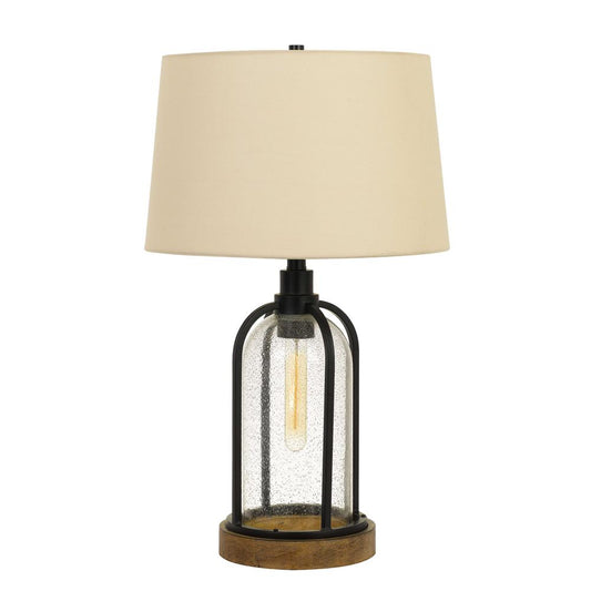 Ciney Glass/Metal/Pine Wood Table Lamp
