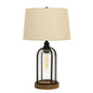 Ciney Glass/Metal/Pine Wood Table Lamp