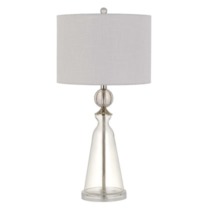 Kingsley Glass Table Lamp With Fabric Drum Shade
