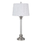 150W 3 Way Ruston Crystal/Metal Table Lamp With Pleated Hardback Shade