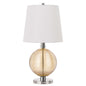 150W 3 Way Salisbury Glass Table Lamp With Hardback Fabric Shade