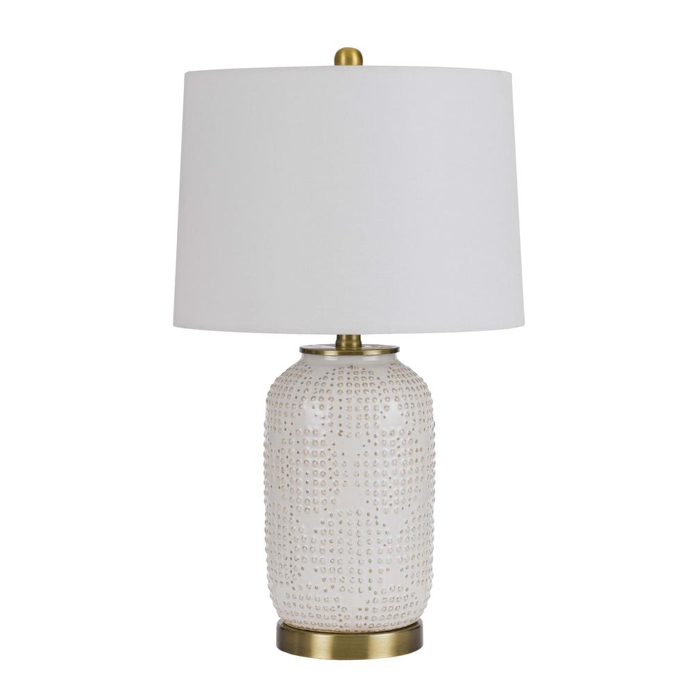 150W 3 Way Sedalia Ceramic Table Lamp With Hardback Fabric Shade