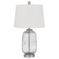 Solaro Distressed Glass Table Lamp With Hardback Taper Drum Shade