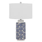 Cambiago Ceramic Table Lamp With Seashell Design And Linen Drum Shade