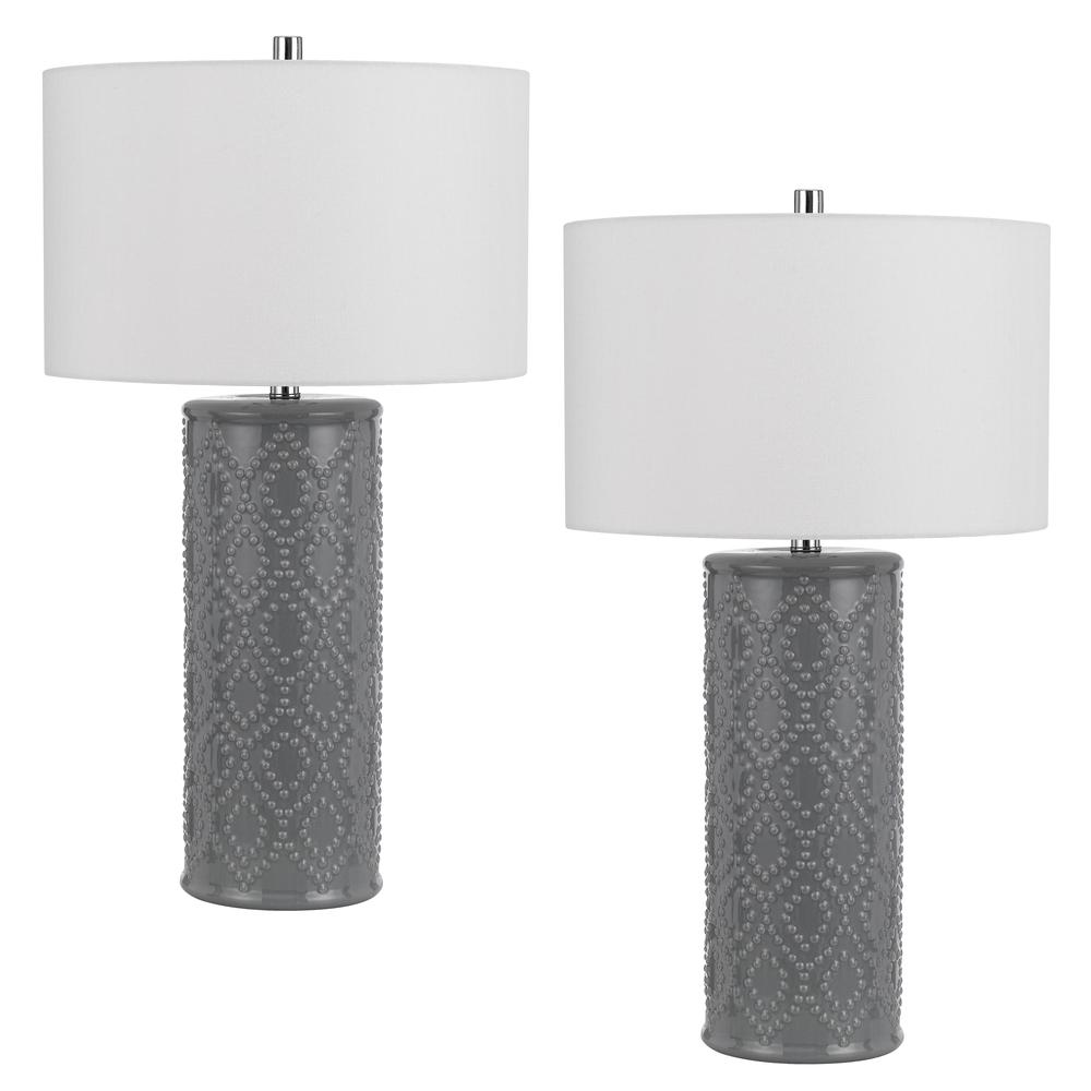150W 3 Way Castine Ceramic Table Lamp. Priced And Sold As Pairs