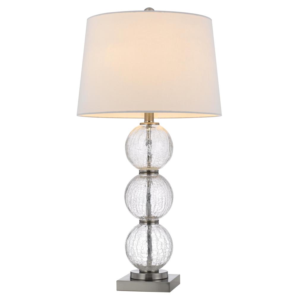150W 3 Way Crosset Crackle Glass Table Lamp. Priced And Sold As Pairs