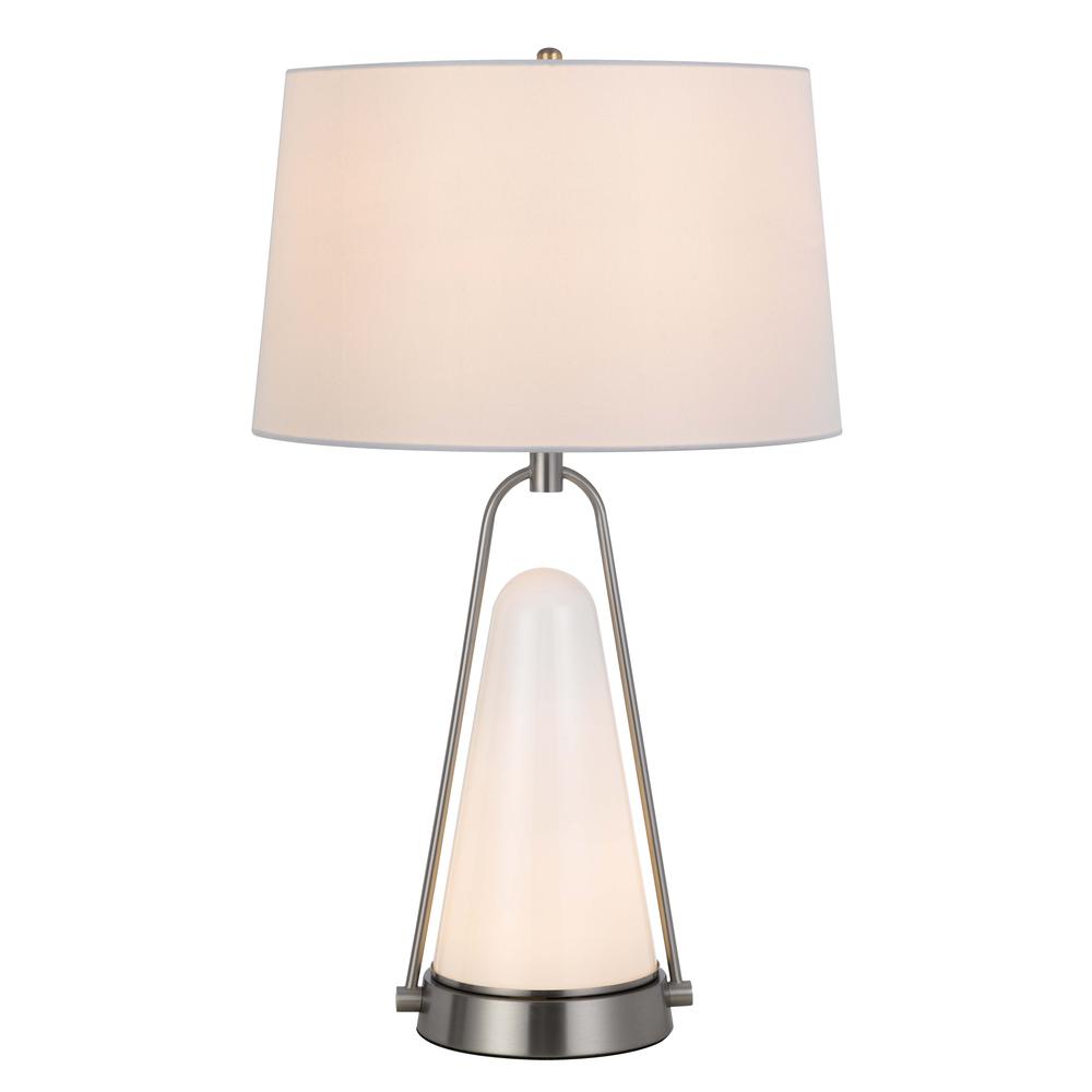 100W Birchmore Metal/Glass Table Lamp With Built In Led Night Light