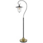 60W Walcott Downbridge Lantern Metal Floor Lamp With Bubbled Glass Shade